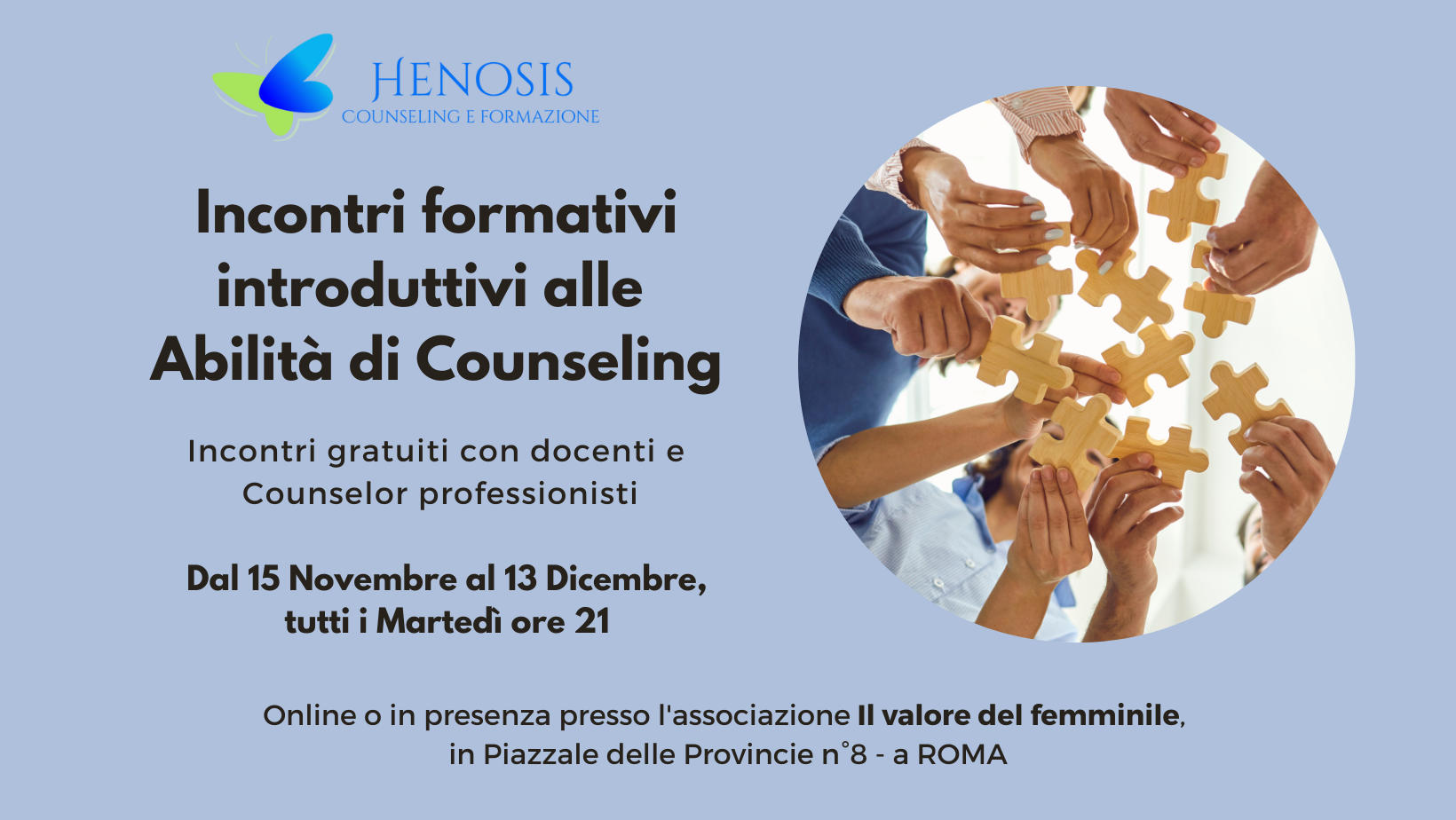 INCONTRI FORMATIVI INTRODUTTIVI ALLE ABILITÀ DI COUNSELING